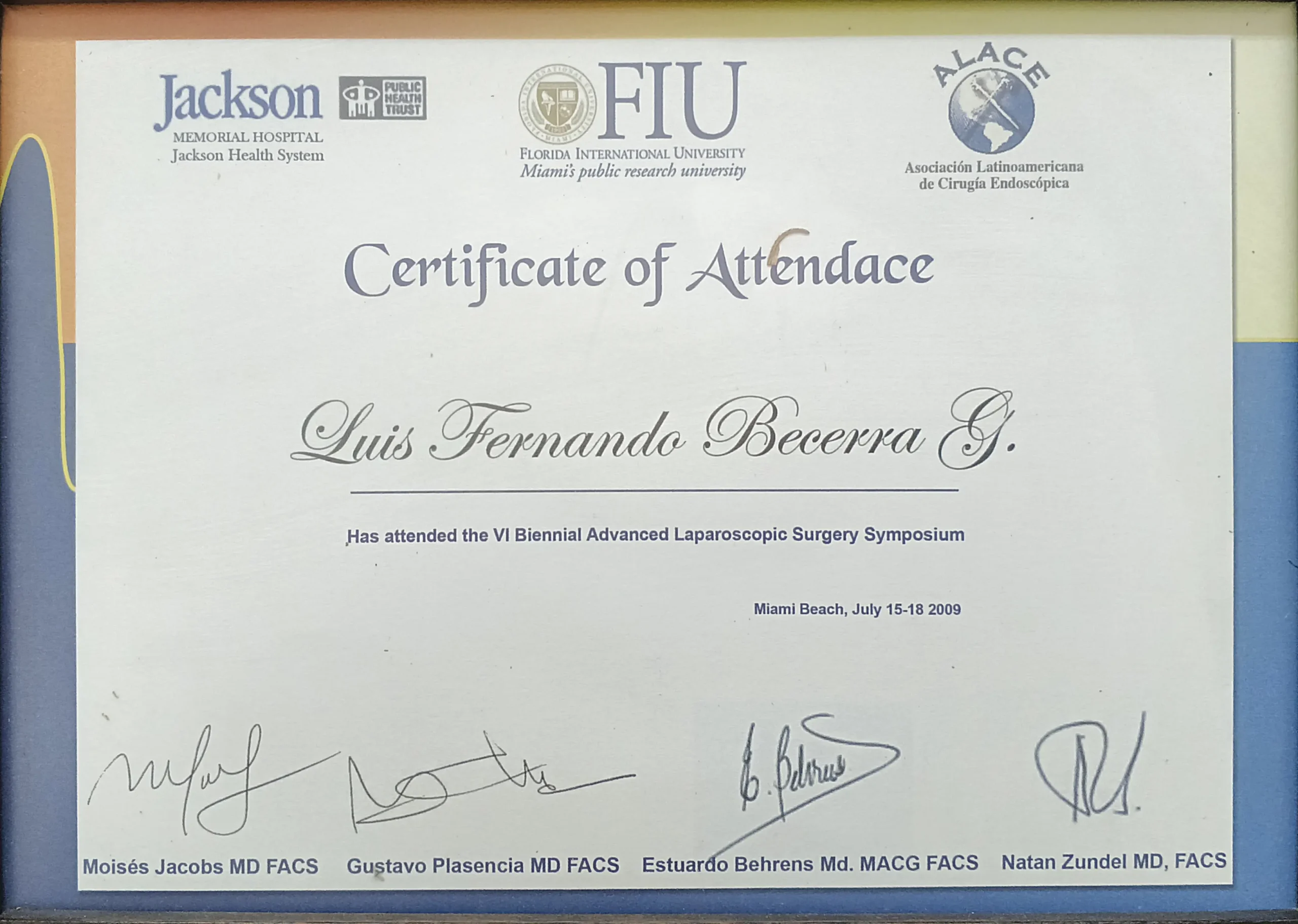 Certificado FIU Florida